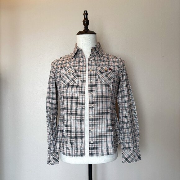 Burberry Blue Label Women's Plaid Button-Up Shirt - Size 38 (US 4-6) - Picture 1 of 12